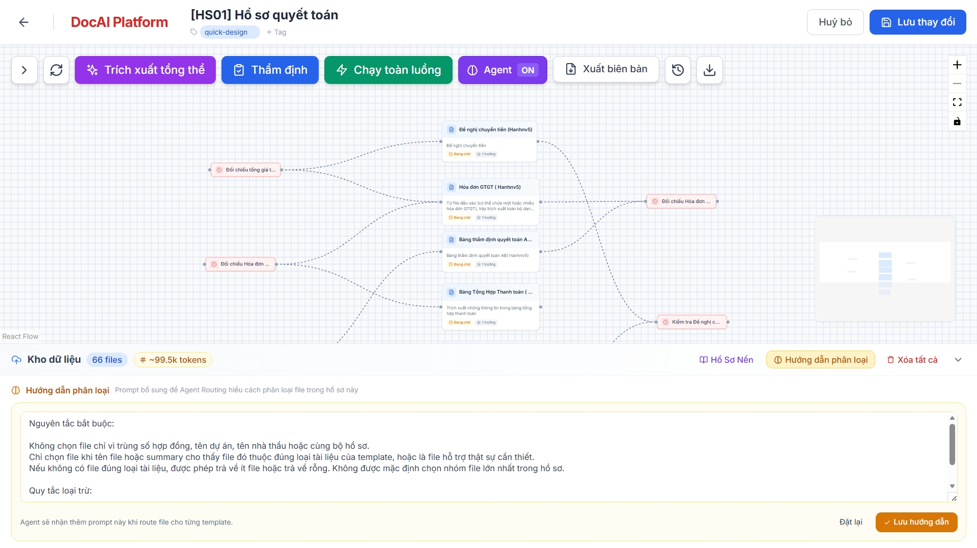 Prompting cho agent routing trên DocFlow Platform